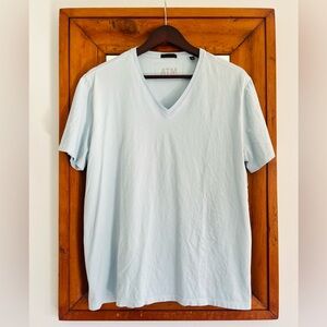 ATM Anthony Thomas Melillo Sky Blue Cotton V-Neck Tee